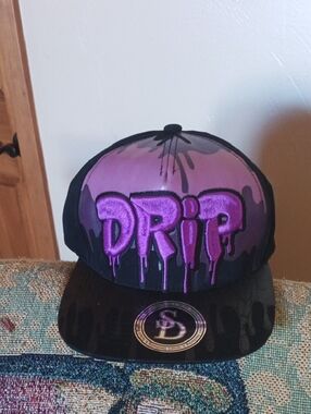 DRIP Purple Graphic Snapback Hat - Bold Drip Design